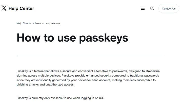 牡丹江苹果维修店铺分享iOS用户如何通过通行密钥(Passkey)登录 