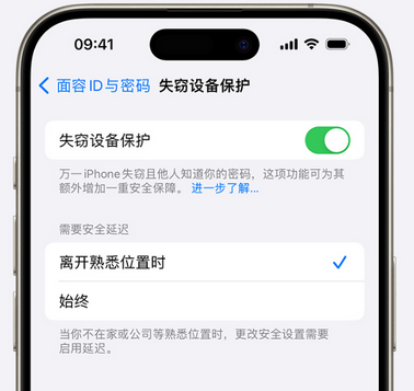 牡丹江苹果手机维修分享iOS17'失窃设备保护'功能是什么？ 