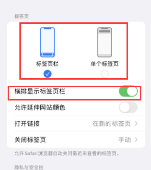 牡丹江iPhone授权维修分享Safari浏览器如何切换标签栏位置 