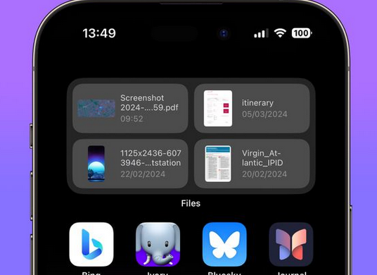 牡丹江苹果屏幕维修分享iPhone主屏幕快速访问最近的文件 