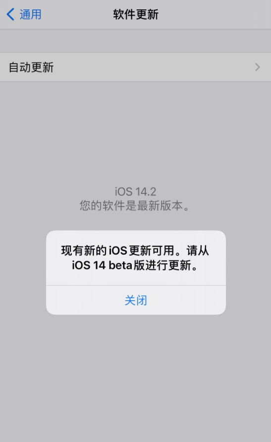 牡丹江苹果手机维修分享iOS 14.2 反复出现更新提示，需等待苹果修复 
